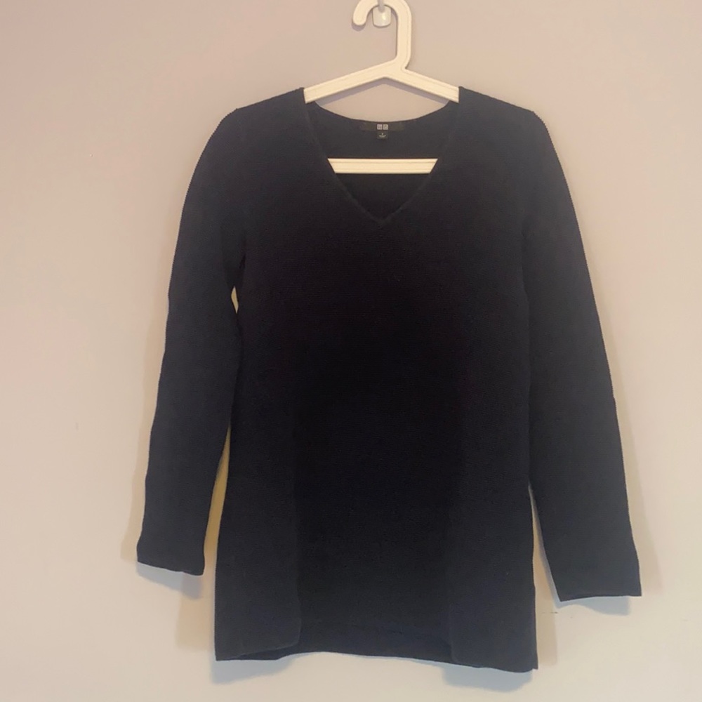 Navy sweater dress from Uniqlo